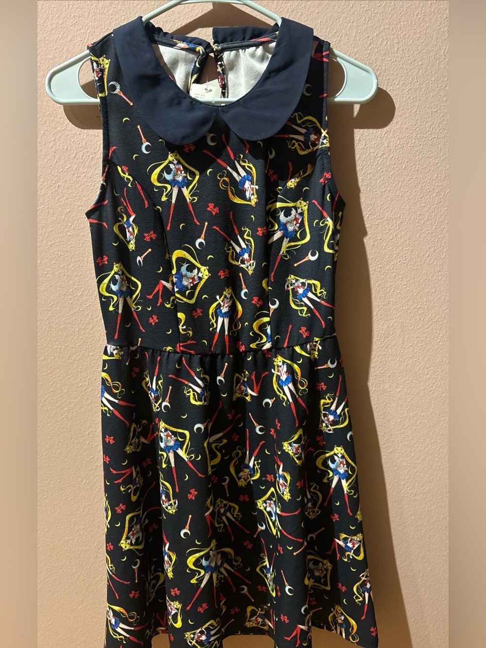 Sailor Moon Crystal Bow & Moon Stick Print Dress Size Small NEW Costume Cosplay